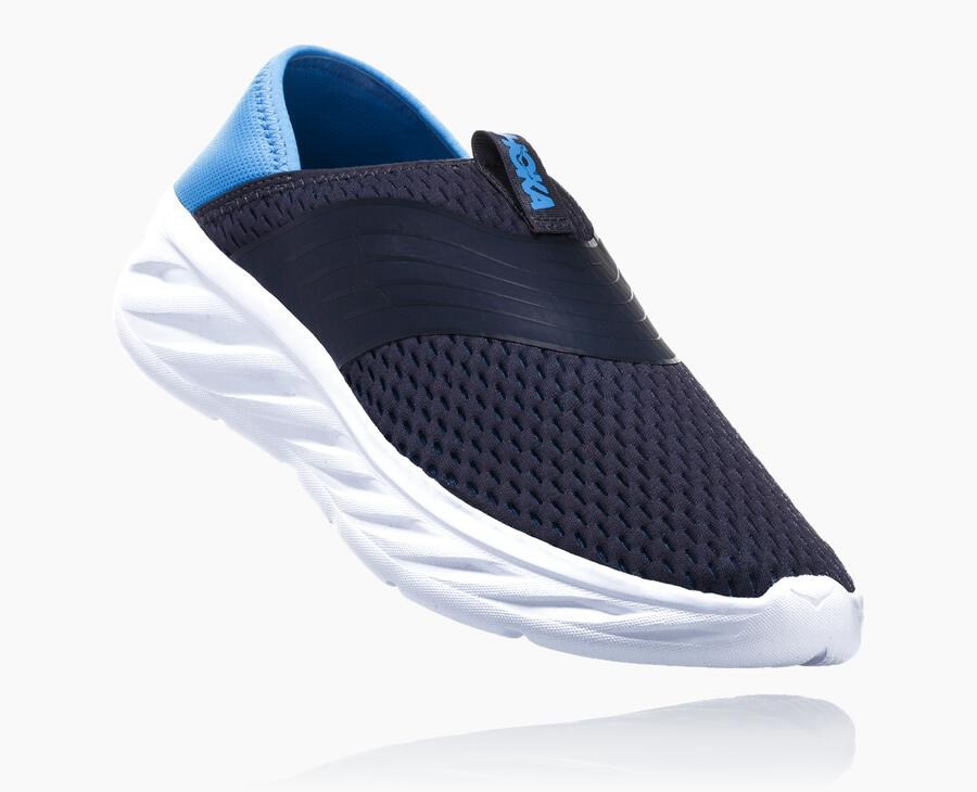 Hoka One One Ora Recovery - Men Sandals - Navy/White,Australia DYM-931267